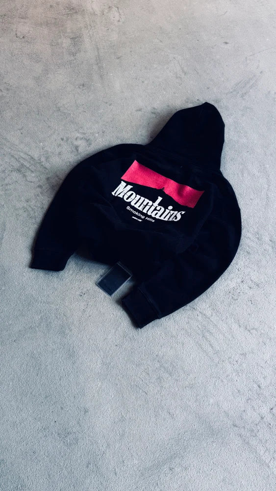 MOUNTAINS BOXY HOOD - BLACK