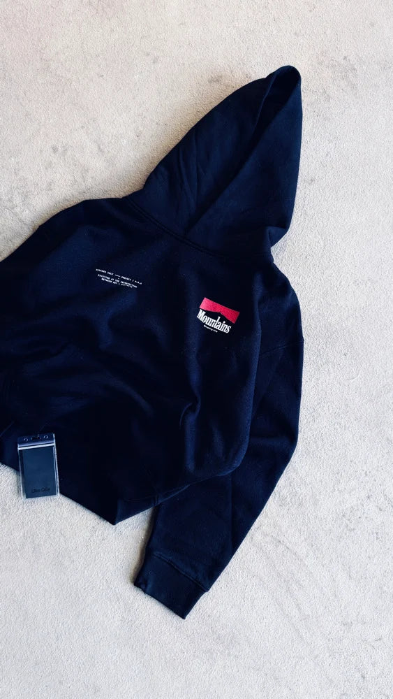 MOUNTAINS BOXY HOOD - BLACK