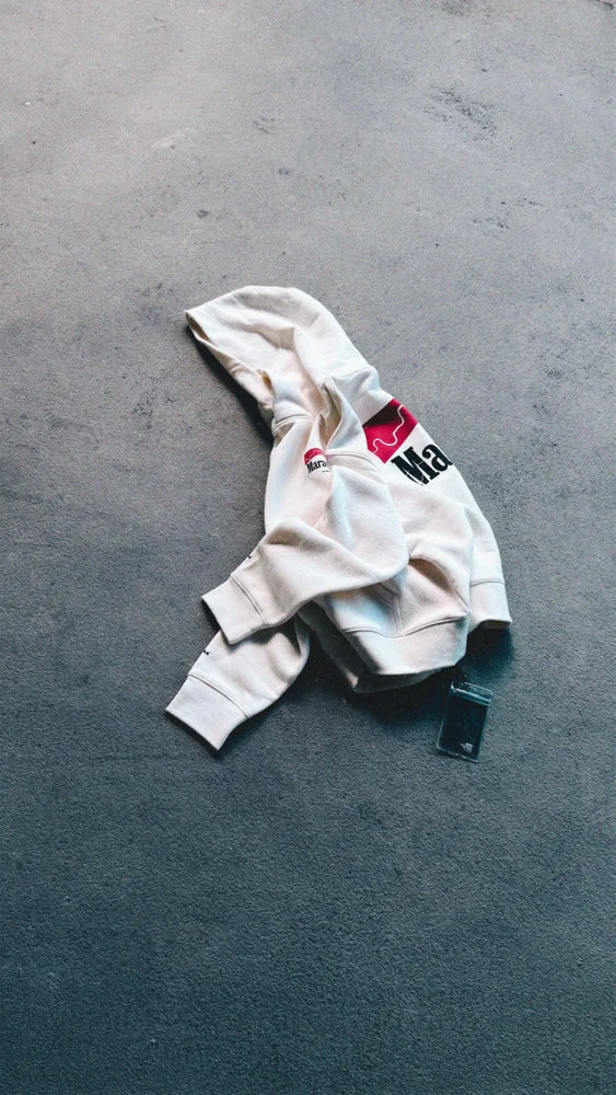 MARATHON BOXY HOOD - AGED WHITE