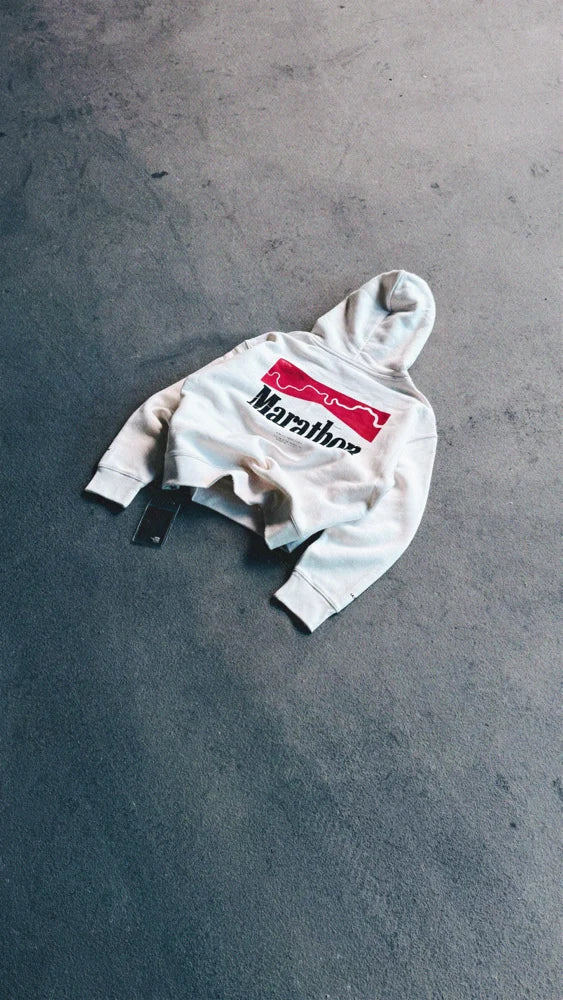 MARATHON BOXY HOOD - AGED WHITE