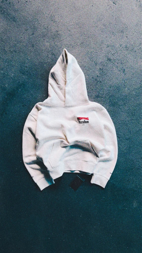MARATHON BOXY HOOD - AGED WHITE