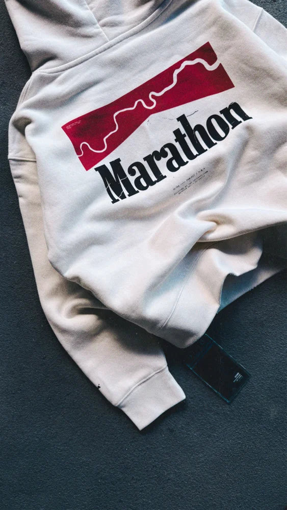 MARATHON BOXY HOOD - AGED WHITE